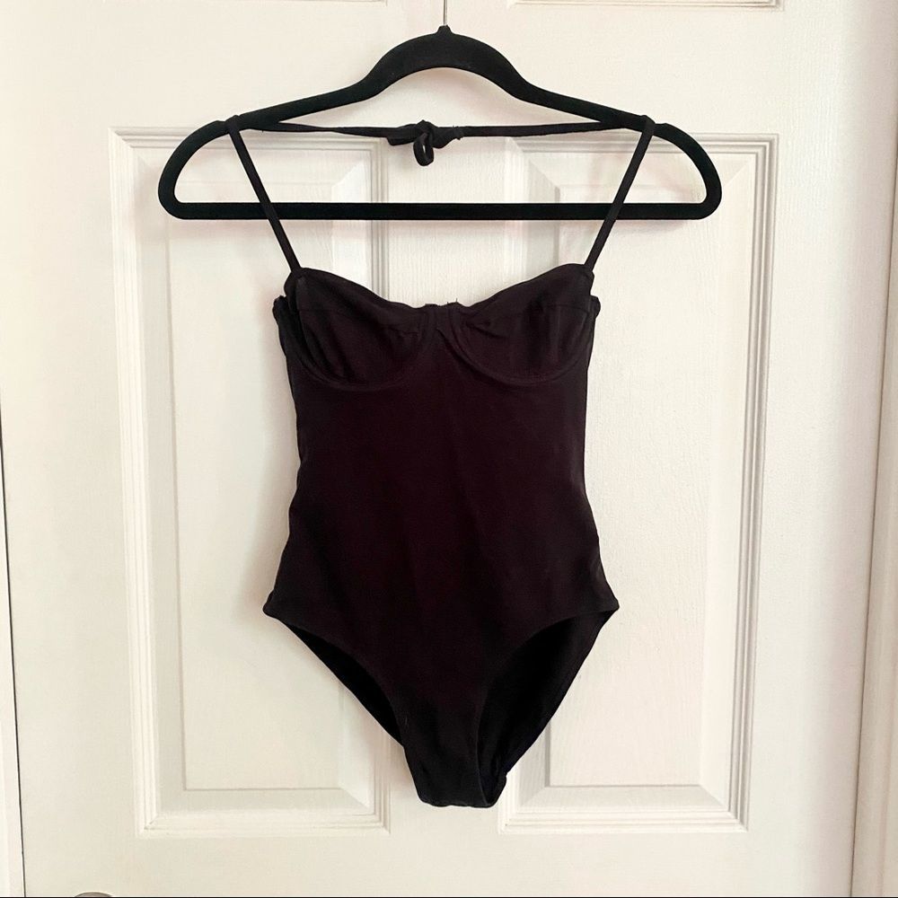 Black tie neck Urban Outfitters bodysuit